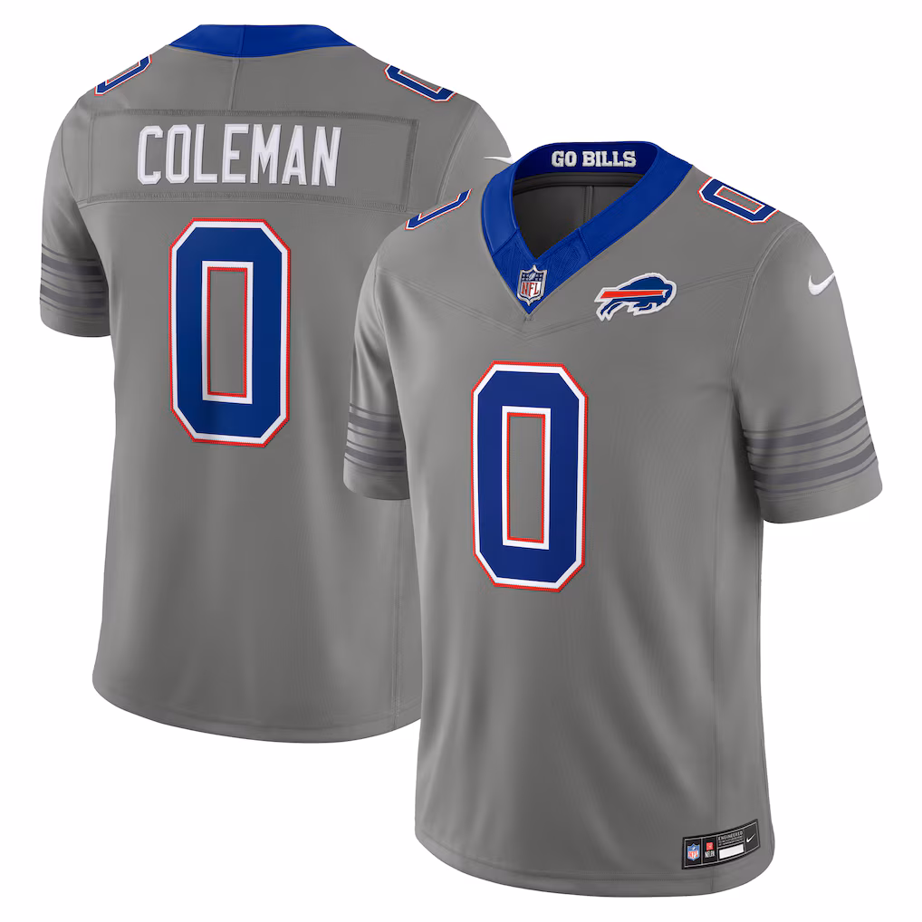 Men's Buffalo Bills Keon Coleman Nike Gray Nickel City Vapor F.U.S.E. Stitched Limited Jersey - Ujersey