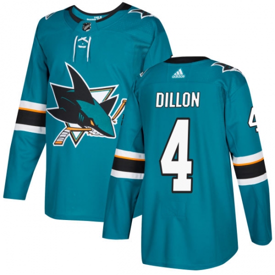 Youth Adidas San Jose Sharks #4 Brenden Dillon Premier Teal Green Home NHL Jersey - Ujersey