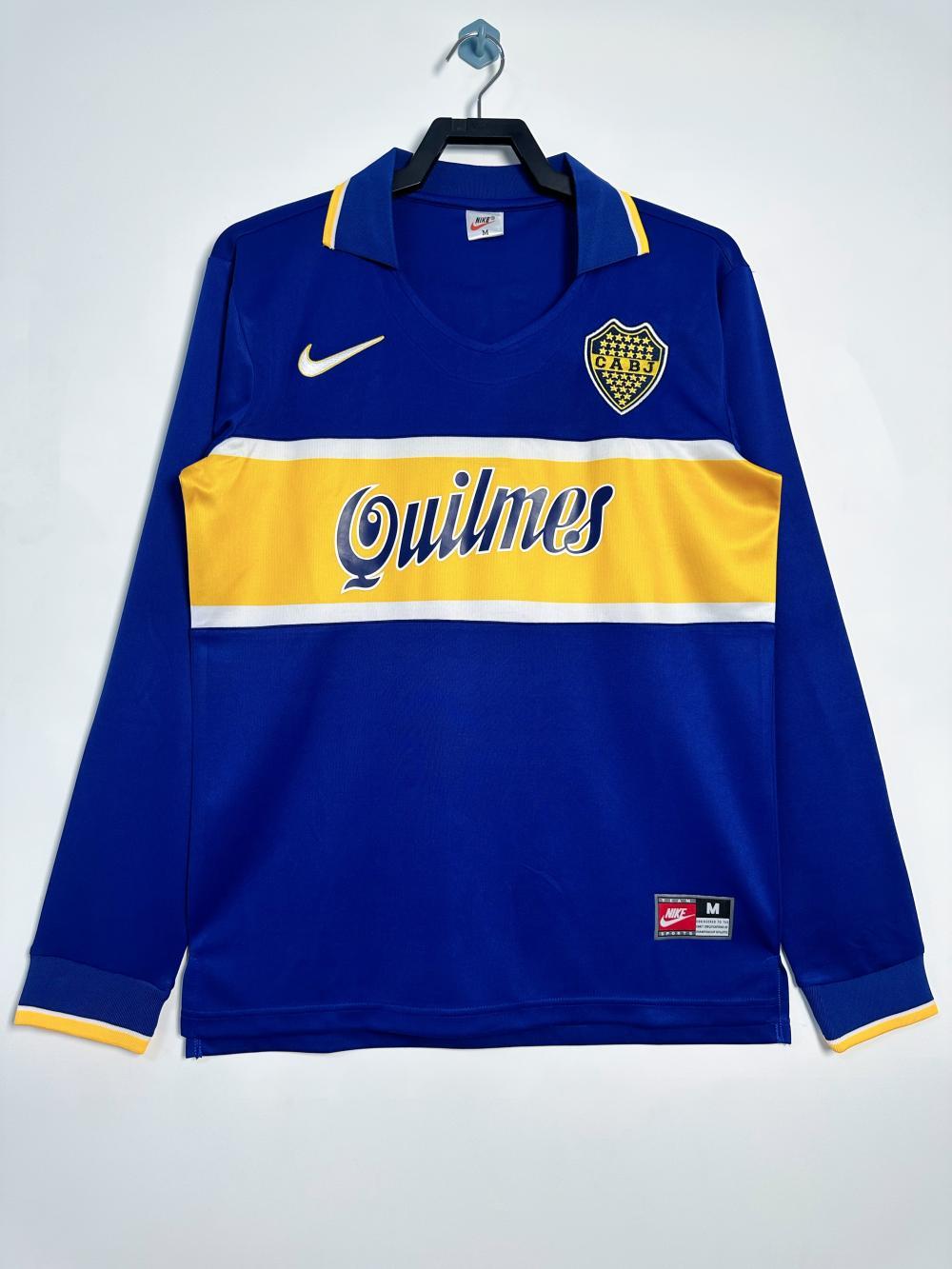 Boca Juniors Retro Soccer Jersey Home Long Sleeve Custom Shirt 1996/1997 - Ujersey
