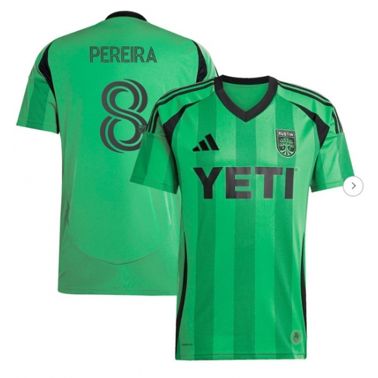 Mens Austin FC Daniel Pereira adidas Green 2025 The Heartbeat Kit Replica Player Jersey - Ujersey
