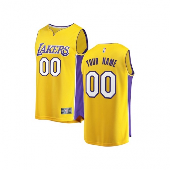 Youth Los Angeles Lakers Fanatics Branded Gold 2017/18 Fast Break Custom Replica Jersey - Icon Edition - Ujersey