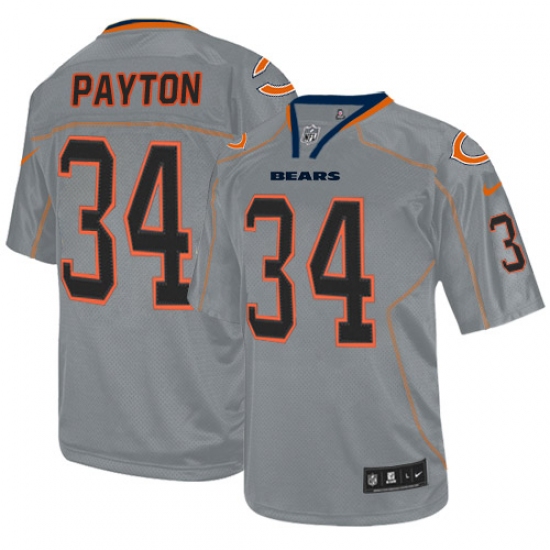 Men's Nike Chicago Bears #34 Walter Payton Elite Lights Out Grey NFL Jersey - Ujersey