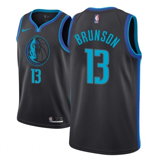 Men NBA 2018-19 Dallas Mavericks #13 Jalen Brunson City Edition Anthracite Jersey - Ujersey