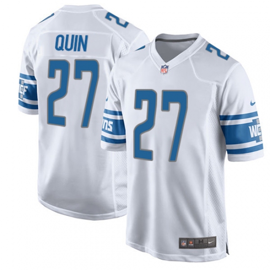 Men's Nike Detroit Lions #27 Glover Quin Game White NFL Jersey - Ujersey