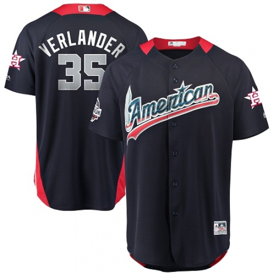 Men's Majestic Houston Astros #35 Justin Verlander Game Navy Blue American League 2018 MLB All-Star MLB Jersey - ujerseystore