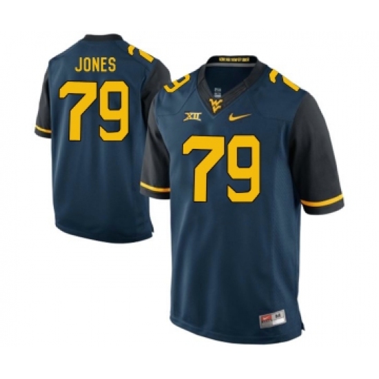 West Virginia Mountaineers 79 Matt Jones Blue College Football Jersey - Ujersey