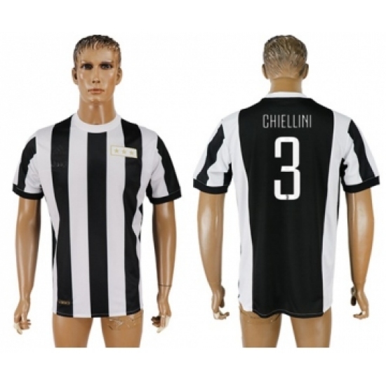 Juventus #3 Chiellini 120th Anniversary Soccer Club Jersey