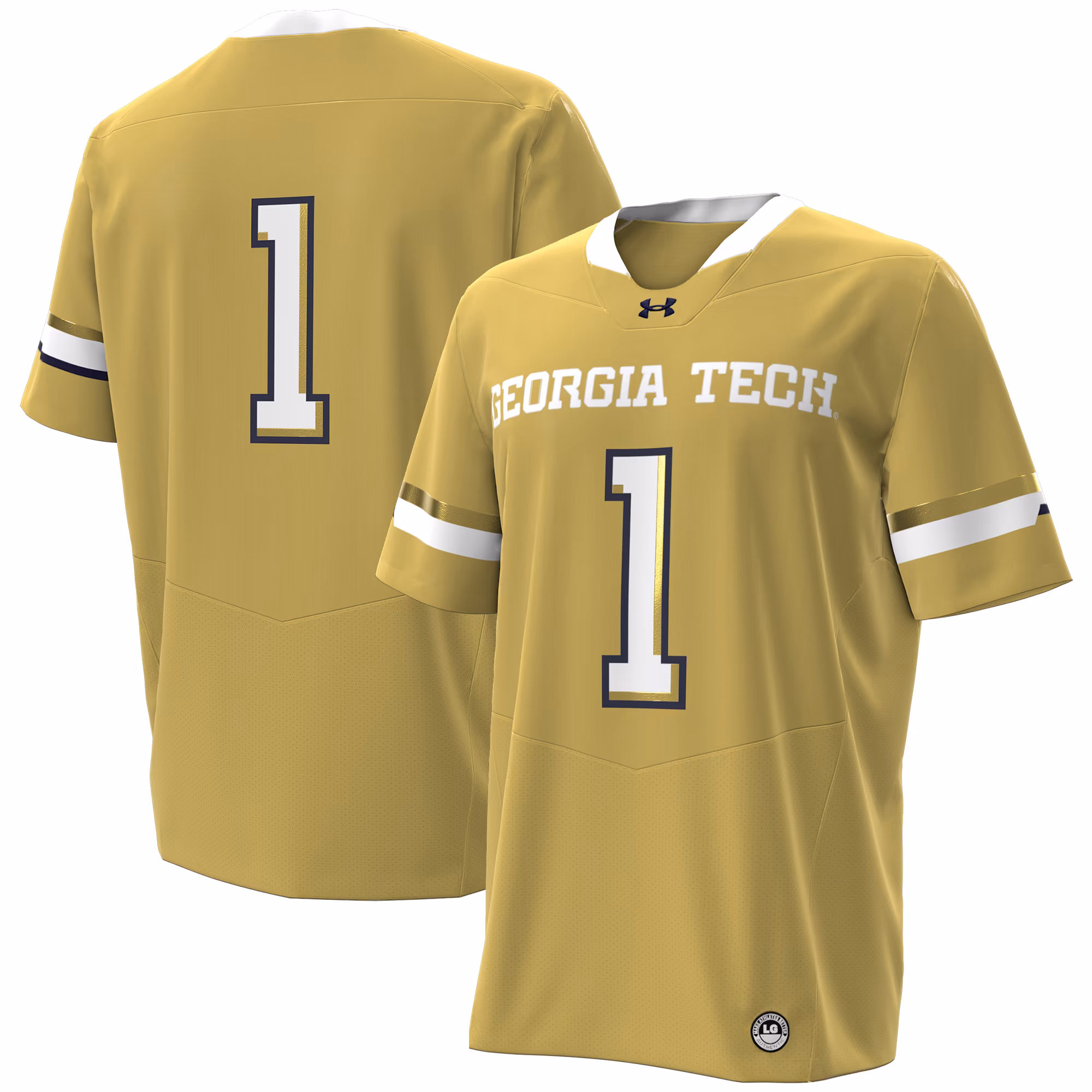 Men's Under Armour #1 Gold Georgia Tech Yellow Jackets Home Replica Football Jersey - Ujersey