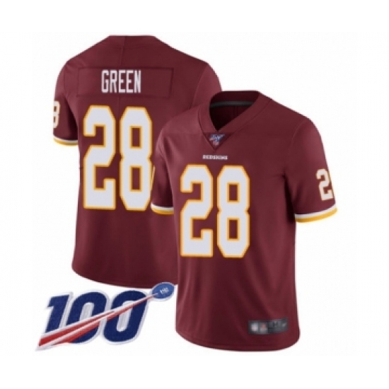 Youth Washington Redskins #28 Darrell Green Burgundy Red Team Color Vapor Untouchable Limited Player 100th Season Football Jersey