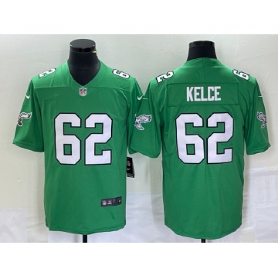 Men's Nike Philadelphia Eagles #62 Jason Kelce Green 2023 Vapor Limited Throwback Jersey - Ujersey