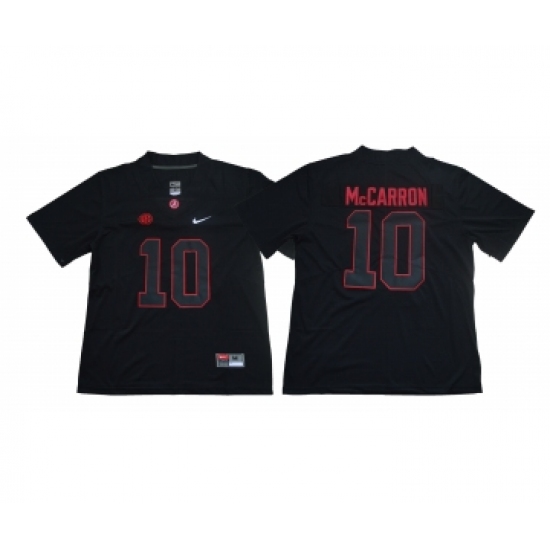 Alabama Crimson Tide 10 A.J. McCarron Black Shadow Nike College Football Jersey - Ujersey
