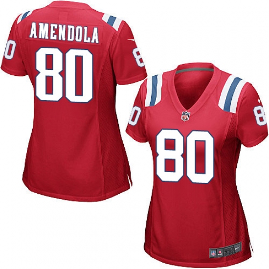 Women's Nike New England Patriots #80 Danny Amendola Game Red Alternate NFL Jersey - Ujersey