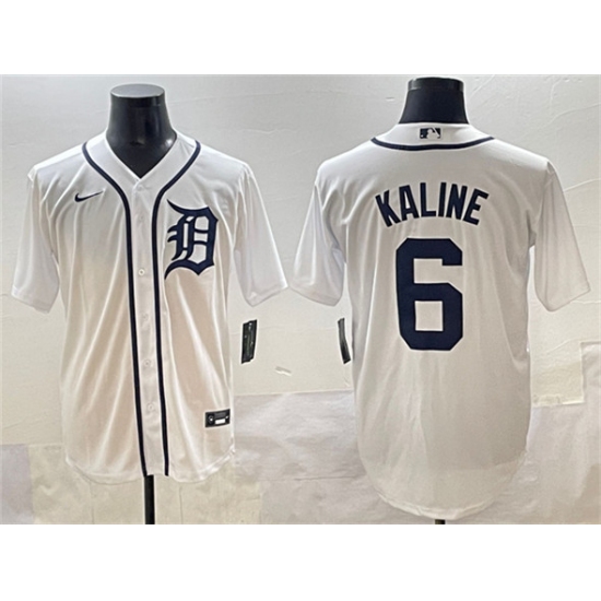 Men's Detroit Tigers #6 Al Kaline White Cool Base Stitched Baseball Jersey - Ujersey