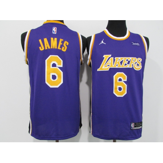Men's Los Angeles Lakers #6 LeBron James Purple Basketball Swingman Association Edition Jersey - Ujersey