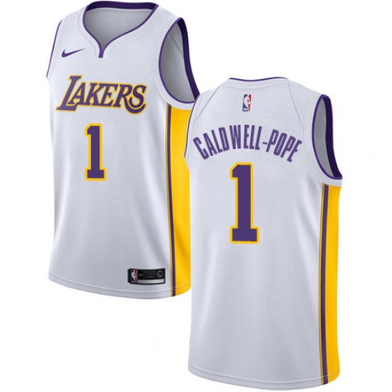 Youth Nike Los Angeles Lakers #1 Kentavious Caldwell-Pope Authentic White NBA Jersey - Association Edition - ujerseystore