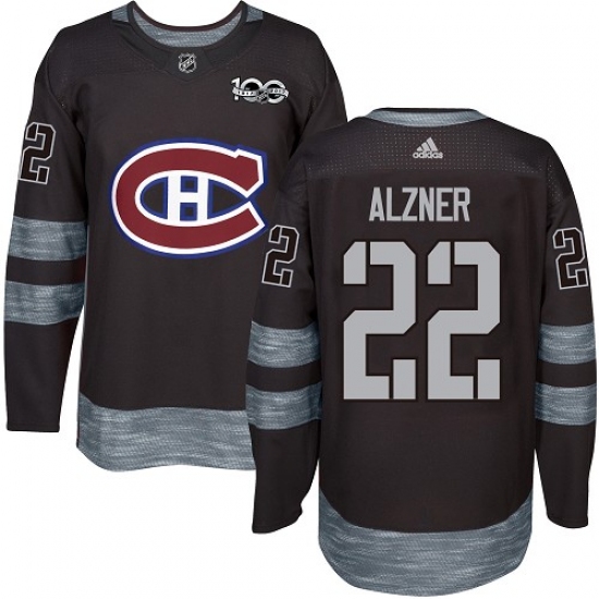 Men's Adidas Montreal Canadiens #22 Karl Alzner Authentic Black 1917-2017 100th Anniversary NHL Jersey - Ujersey