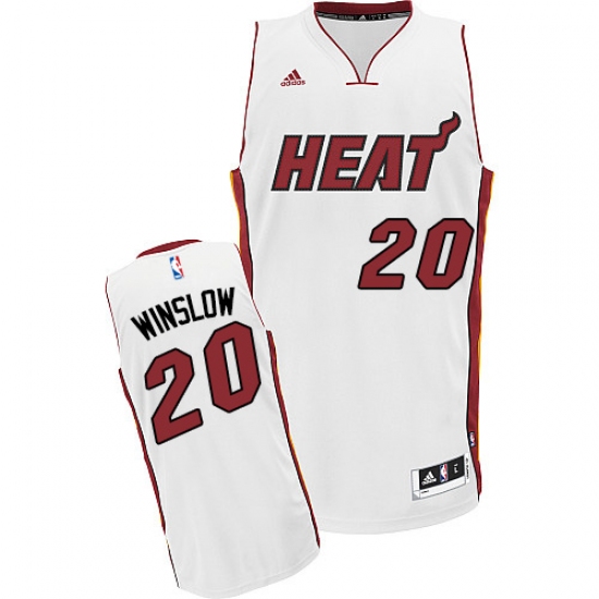 Men's Adidas Miami Heat #20 Justise Winslow Swingman White Home NBA Jersey - Ujersey