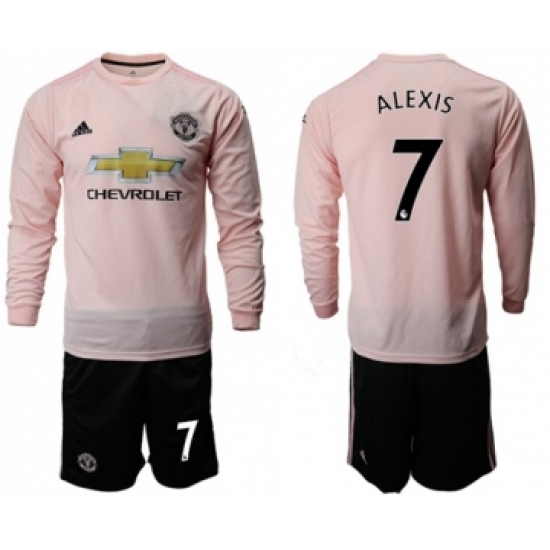 Manchester United #7 Alexis Away Long Sleeves Soccer Club Jersey