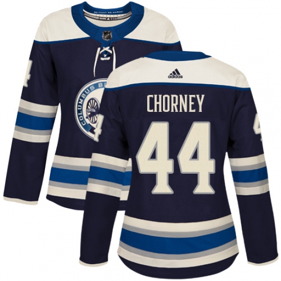 Women's Adidas Columbus Blue Jackets #44 Taylor Chorney Authentic Navy Blue Alternate NHL Jersey - Ujersey