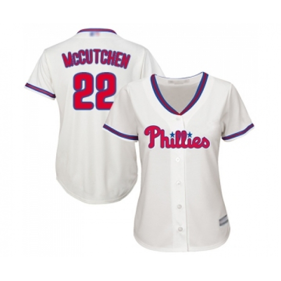 Women's Philadelphia Phillies #22 Andrew McCutchen Replica Cream Alternate Cool Base Baseball Jersey - Ujersey