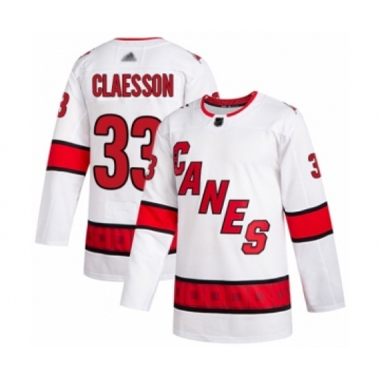 Youth Carolina Hurricanes #33 Fredrik Claesson Authentic White Away Hockey Jersey - Ujersey