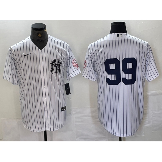 Men's New York Yankees #99 Aaron Judge White With 2024 Cool Base Stitched Jersey - Ujersey