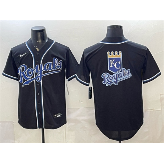 Men's Kansas City Royals Team Big Logo 2026 Fashion Replica Black Out Stitched Baseball Jerseys - Ujersey