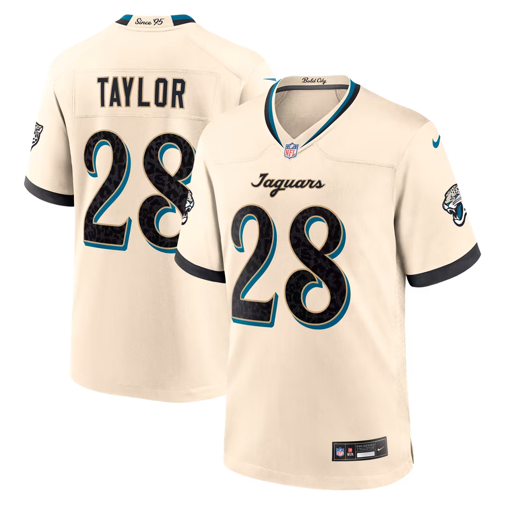 Men's Jacksonville Jaguars Fred Taylor Nike Natural 2026 Rivalries Collection Game Jersey - Ujersey