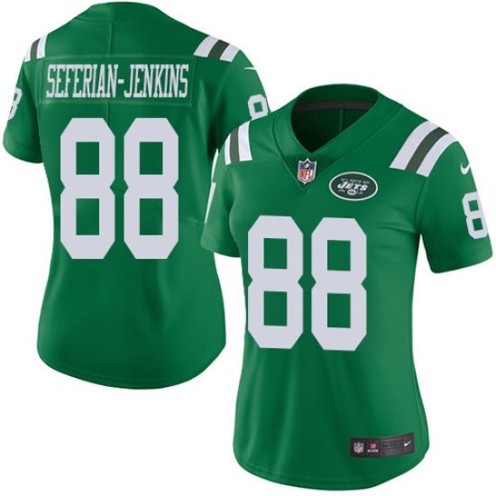 Women's Nike New York Jets #88 Austin Seferian-Jenkins Limited Green Rush Vapor Untouchable NFL Jersey - Ujersey
