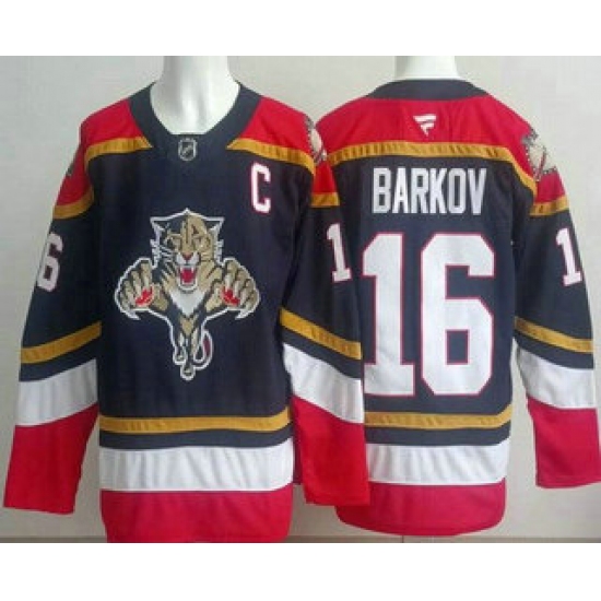 Men's Florida Panthers #16 Aleksander Barkov Navy Authentic Jersey - Ujersey