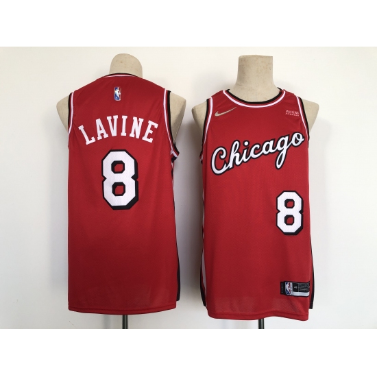 Men's Chicago Bulls #8 Zach LaVine Nike Red 2021-22 Swingman City Jersey - Ujersey