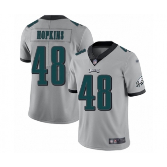 Men's Philadelphia Eagles #48 Wes Hopkins Limited Silver Inverted Legend Football Jersey - Ujersey