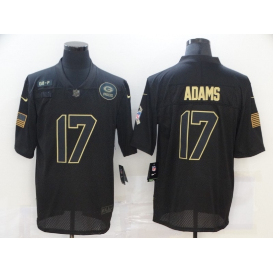 Men's Green Bay Packers #17 Davante Adams Black Nike 2020 Salute To Service Limited Jersey - Ujersey