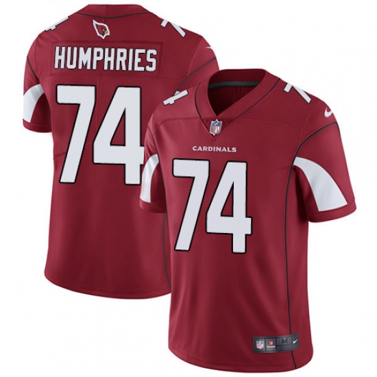 Men's Nike Arizona Cardinals #74 D.J. Humphries Red Team Color Vapor Untouchable Limited Player NFL Jersey - Ujersey