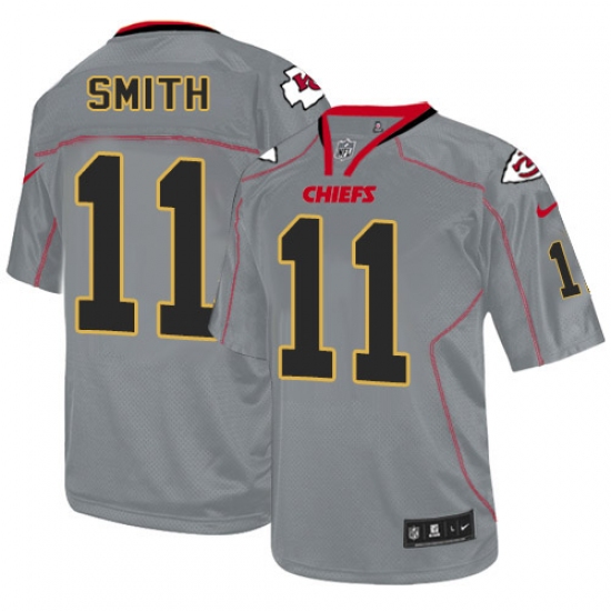 Men's Nike Kansas City Chiefs #11 Alex Smith Elite Lights Out Grey NFL Jersey - Ujersey