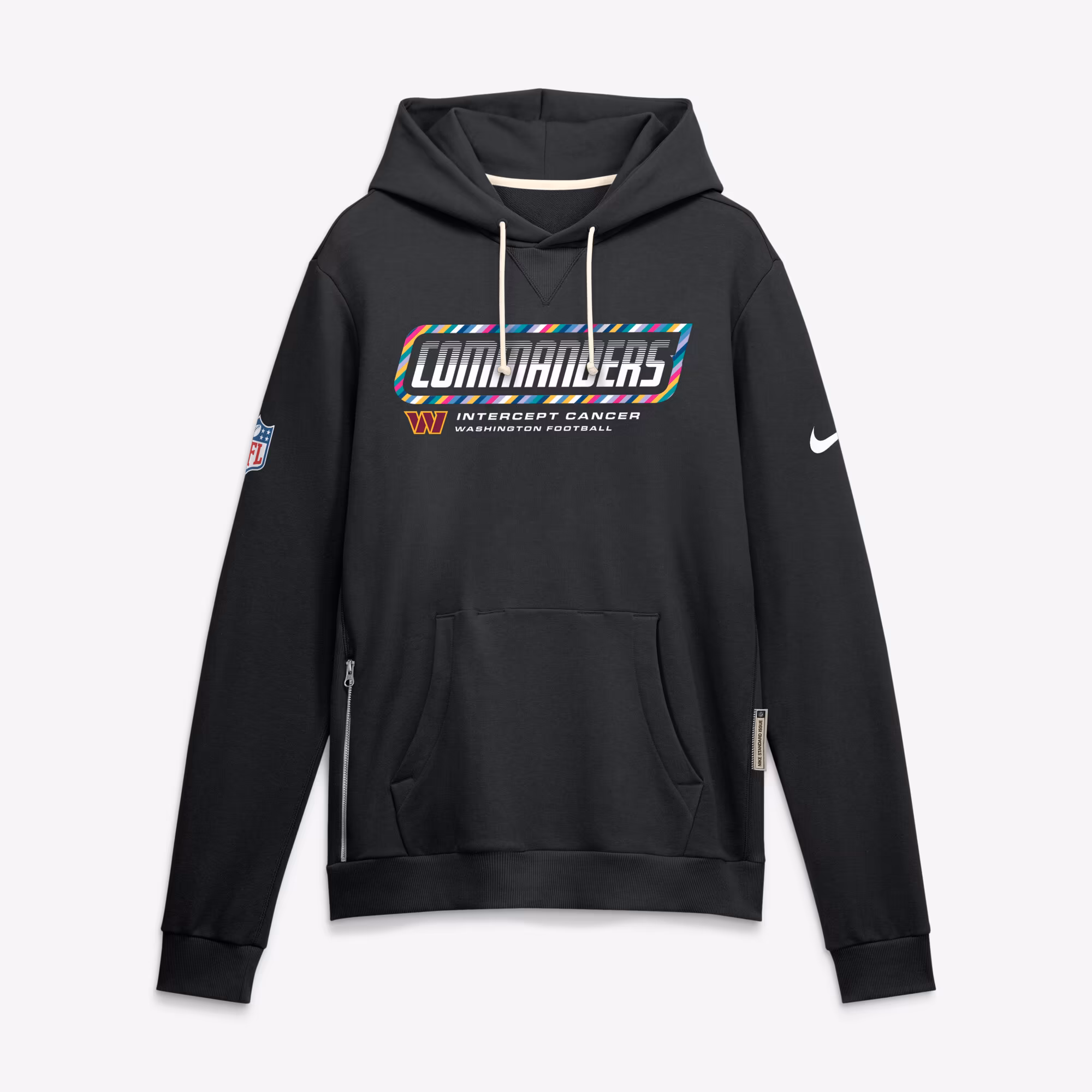 Men's Washington Commanders Nike Black 2026 NFL Crucial Catch Sideline Standard Issue Dri-FIT Pullover Hoodie - Ujersey