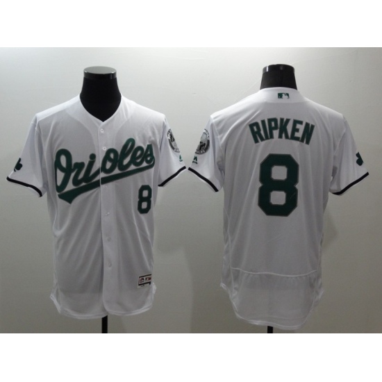 Men's Baltimore Orioles #8 Cal Ripken Nike White-Green Authentic Jersey - Ujersey