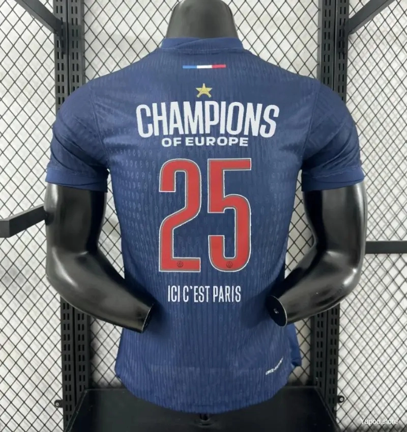 Soccer Jersey PSG Home x Champions of Europe 2025 Shirt - Player Version (With Star) - Ujersey NHL