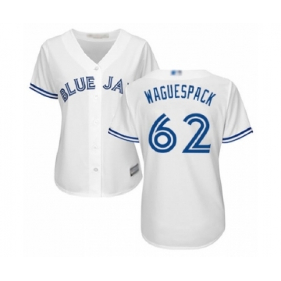 Women's Toronto Blue Jays #62 Jacob Waguespack Authentic White Home Baseball Player Jersey - Ujersey