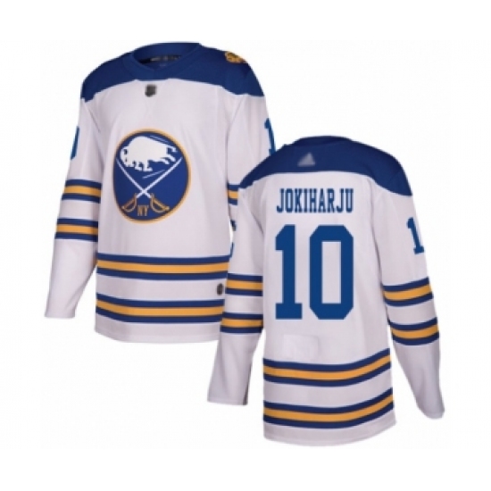 Men's Buffalo Sabres #10 Henri Jokiharju Authentic White 2018 Winter Classic Hockey Jersey - Ujersey