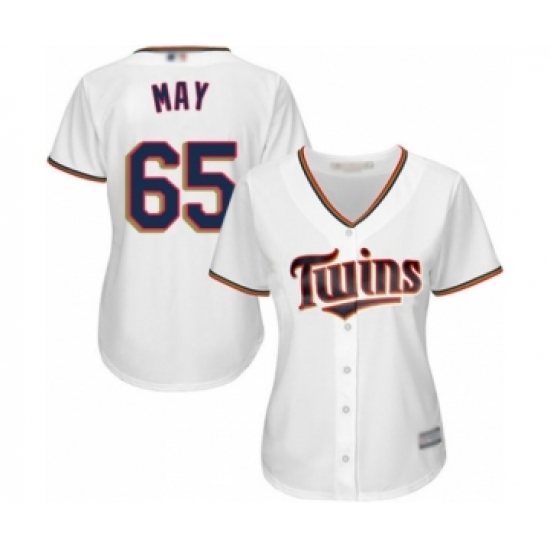 Women's Minnesota Twins #65 Trevor May Authentic White Home Cool Base Baseball Player Jersey - Ujersey