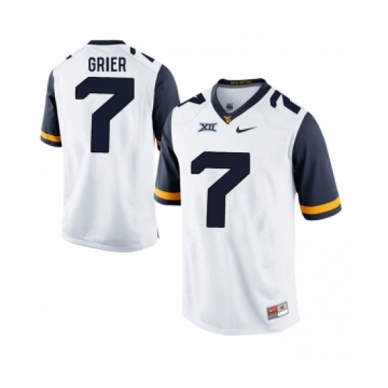 West Virginia Mountaineers 7 Will Grier White College Football Jersey - Ujersey