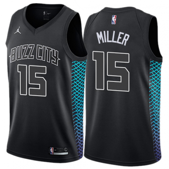 Women's Nike Jordan Charlotte Hornets #15 Percy Miller Swingman Black NBA Jersey - City Edition
