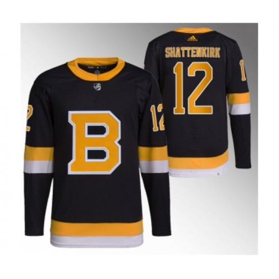 Men's Boston Bruins #12 Kevin Shattenkirk Black Home Breakaway Stitched Jersey - Ujersey