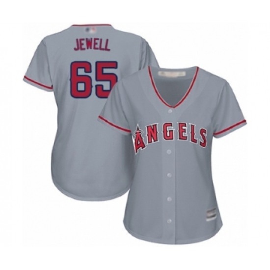 Women's Los Angeles Angels of Anaheim #65 Jake Jewell Authentic Grey Road Cool Base Baseball Player Jersey - Ujersey