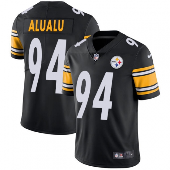 Men's Nike Pittsburgh Steelers #94 Tyson Alualu Black Team Color Vapor Untouchable Limited Player NFL Jersey - Ujersey