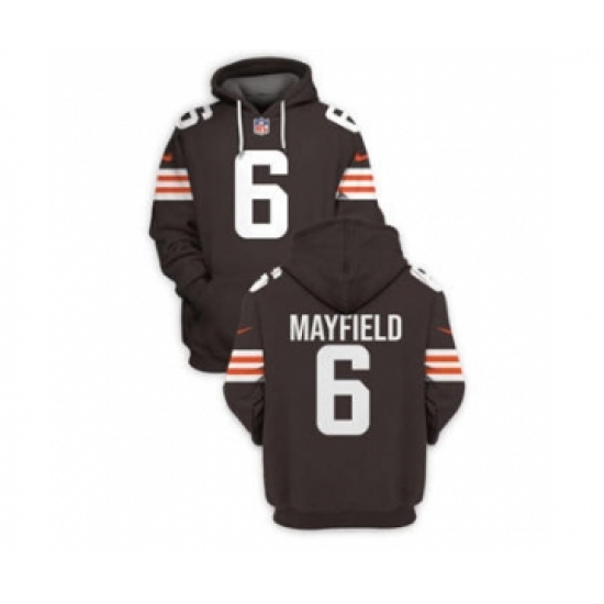 Men's Cleveland Browns #6 Baker Mayfield 2021 New Brown Pullover Football Hoodie - Ujersey