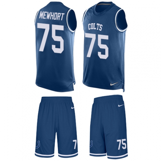Men's Nike Indianapolis Colts #75 Jack Mewhort Limited Royal Blue Tank Top Suit NFL Jersey - Ujersey