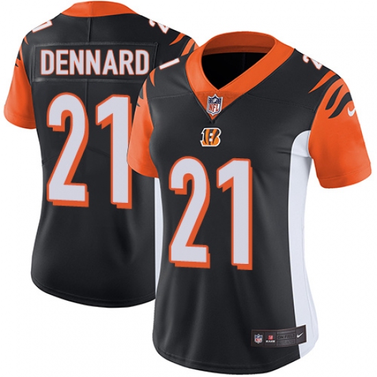 Women's Nike Cincinnati Bengals #21 Darqueze Dennard Vapor Untouchable Limited Black Team Color NFL Jersey