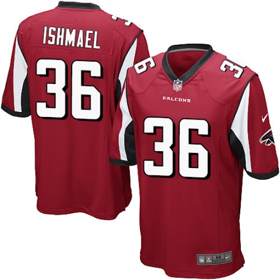 Men's Nike Atlanta Falcons #36 Kemal Ishmael Game Red Team Color NFL Jersey - Ujersey